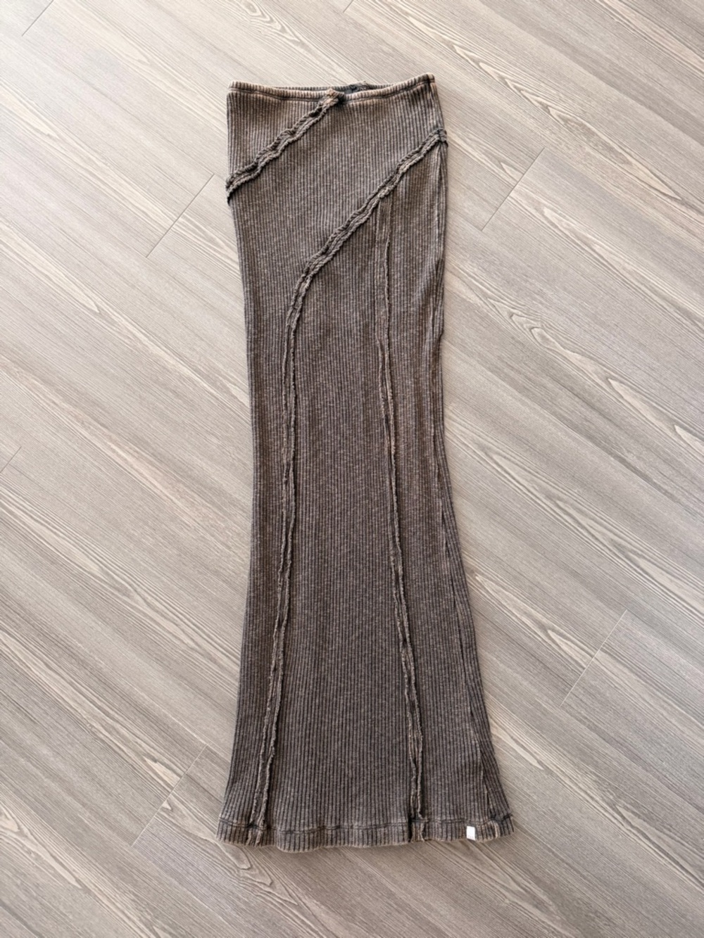 BDG Chocolate Brown Ribbed Knit Maxi Skirt